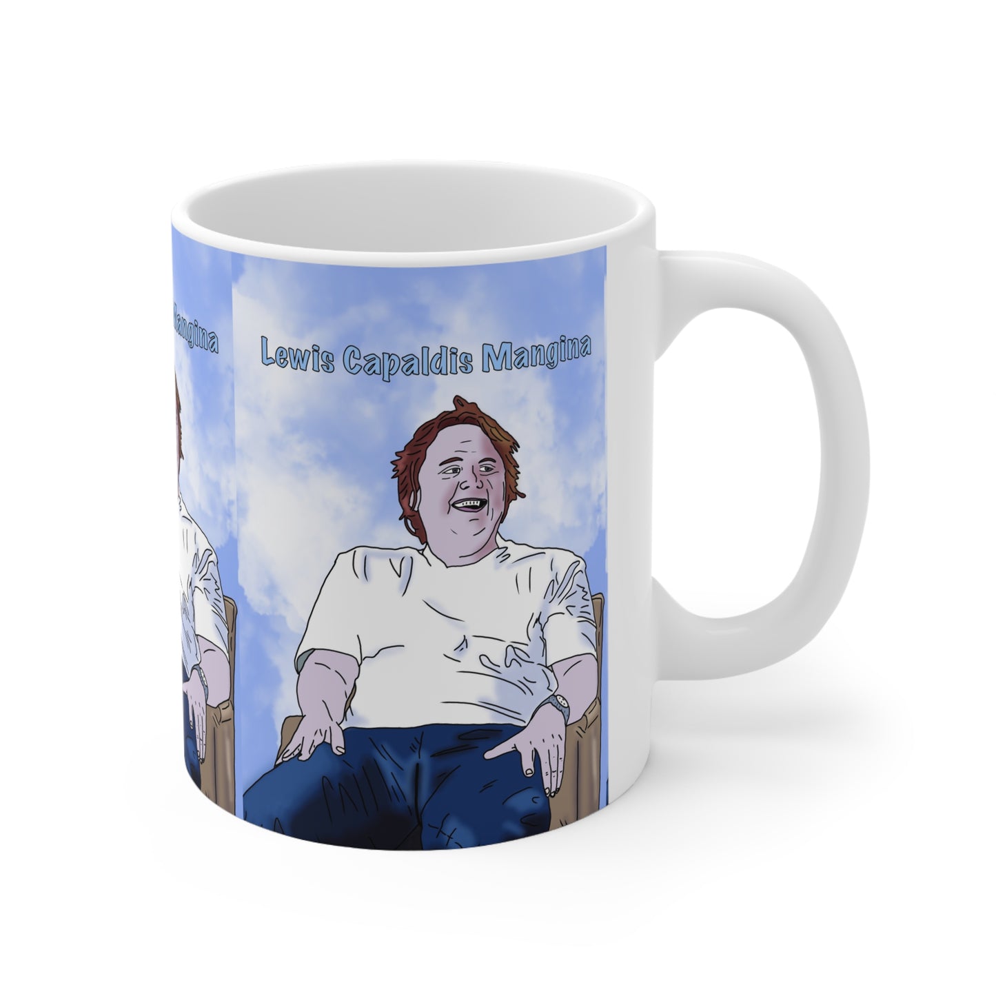 Ceramic Coffee Mug — Sky Background, 'Lovin' Capaldi's Mangina' Design