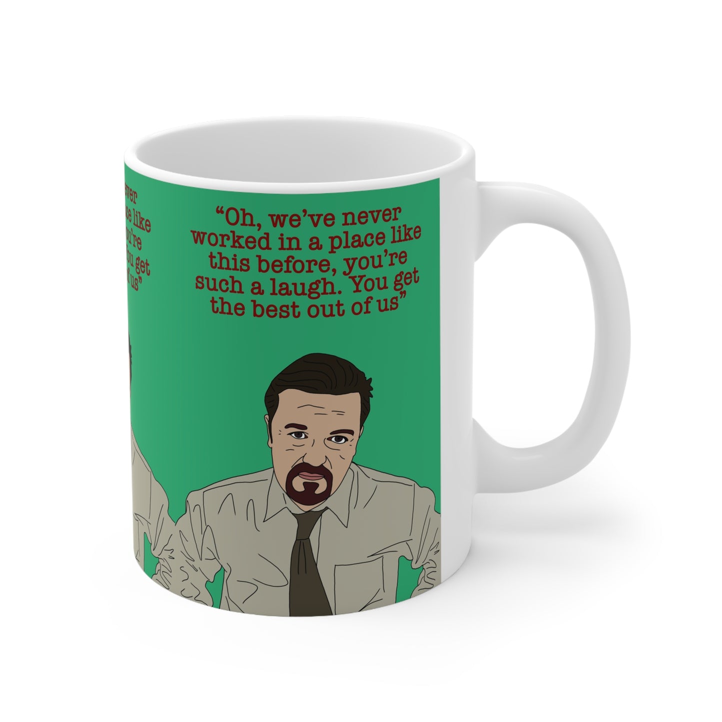 The Office | David Brent Oh We've Never Worked In A Place Like This Mug | More Jam