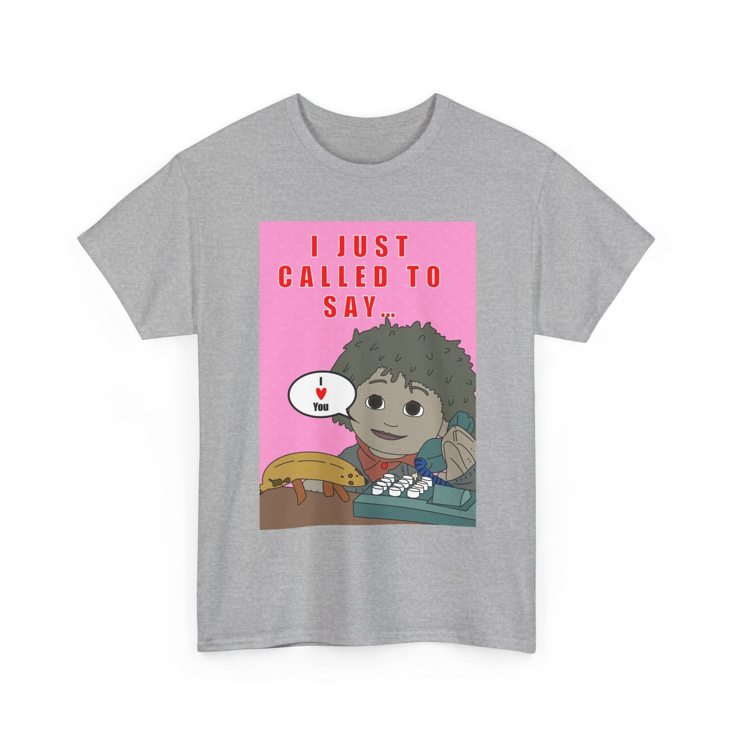 Limited Edition Valentines Day “I Just Called to Say I  You” Cartoon Graphic T-Shirt