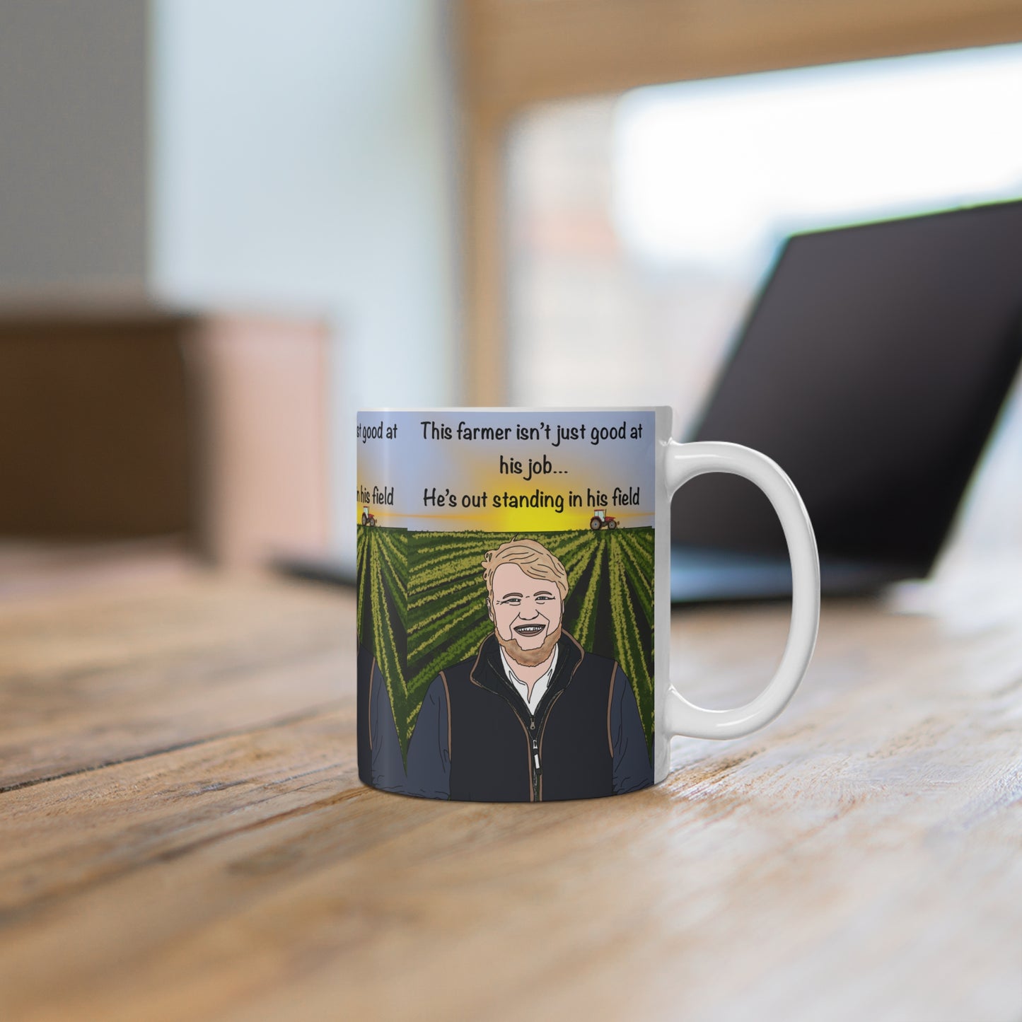 Farmer Kaleb Clarkesons FarmCoffee Mug — "This Farmer Isn’t Just Good at His Job… He’s Out Standing in His Field"