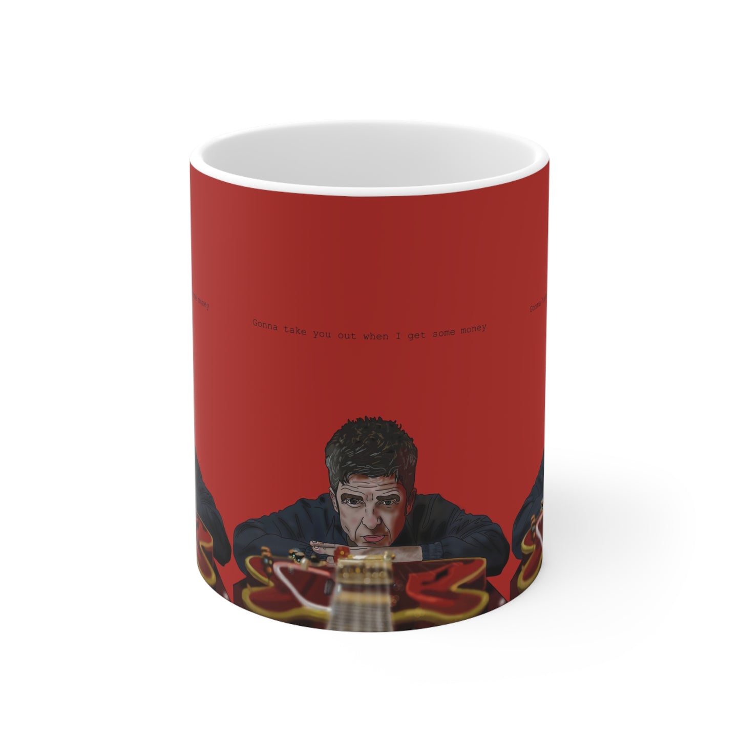 Noel Gallagher Dead In The Water Guitar Portrait Coffee Mug — Ceramic