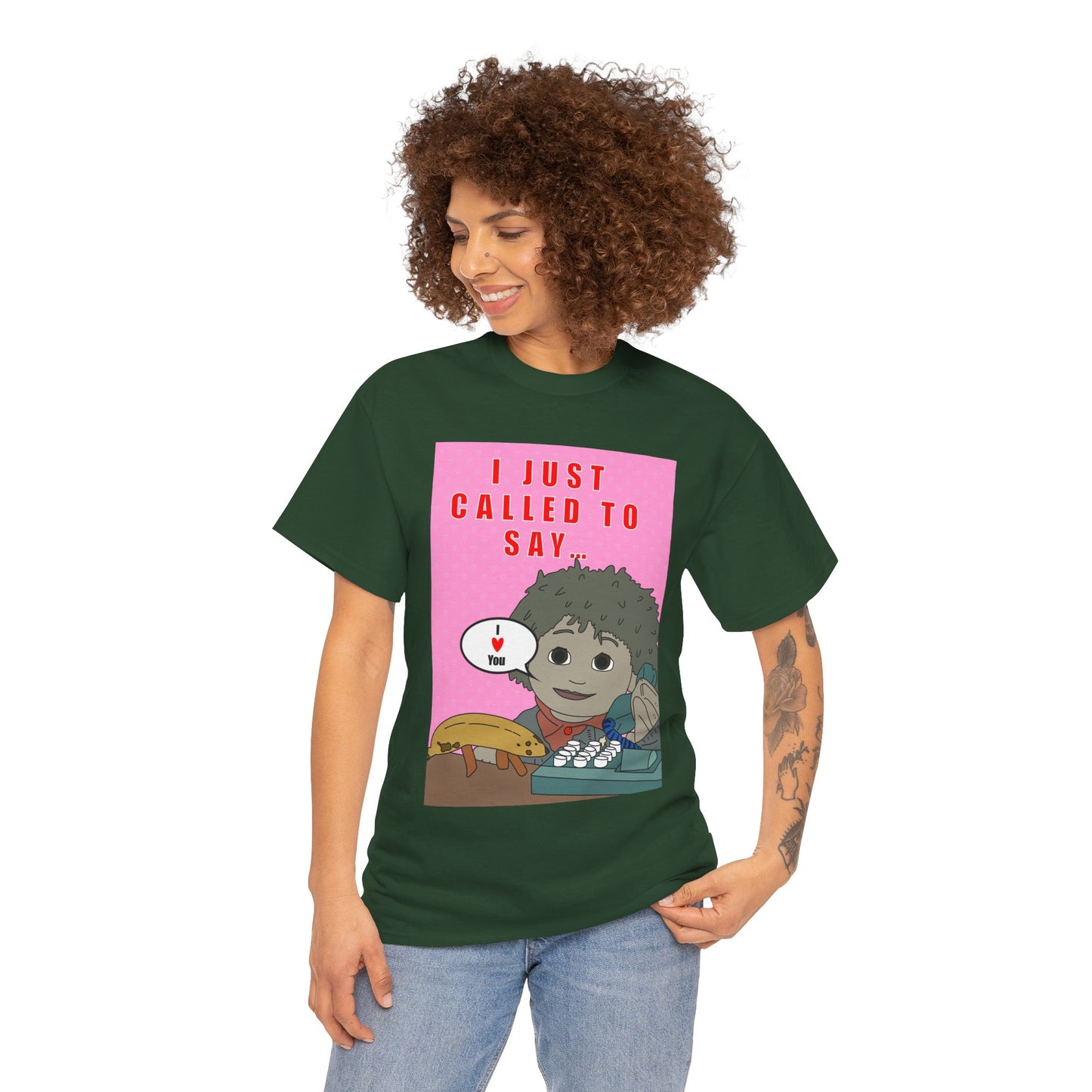 Limited Edition Valentines Day “I Just Called to Say I  You” Cartoon Graphic T-Shirt