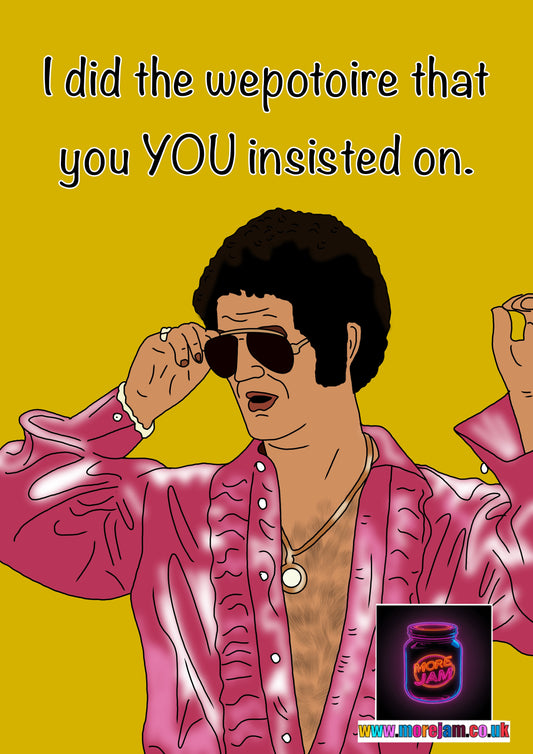 Tony Angelino wepertoire Card | Funny BBC Comedy Only Fools & Horses Card | More Jam