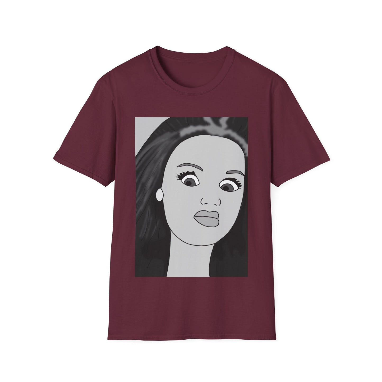 WTF Expression Portrait T-Shirt — Minimal Monochrome Face Art Tee