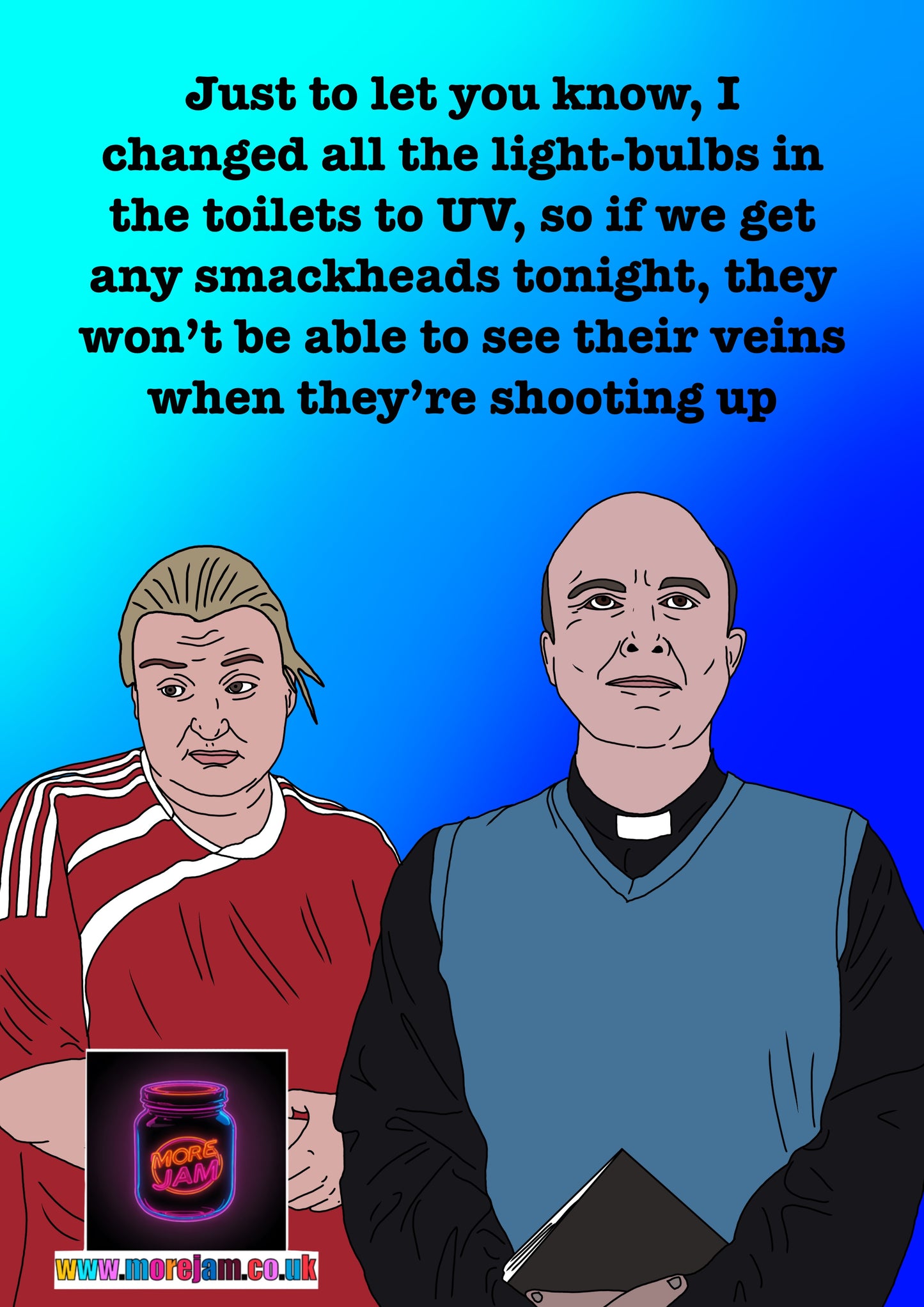 Changed The Light Bulbs In The Toilet To UV | Funny Kerry & Vicar Card