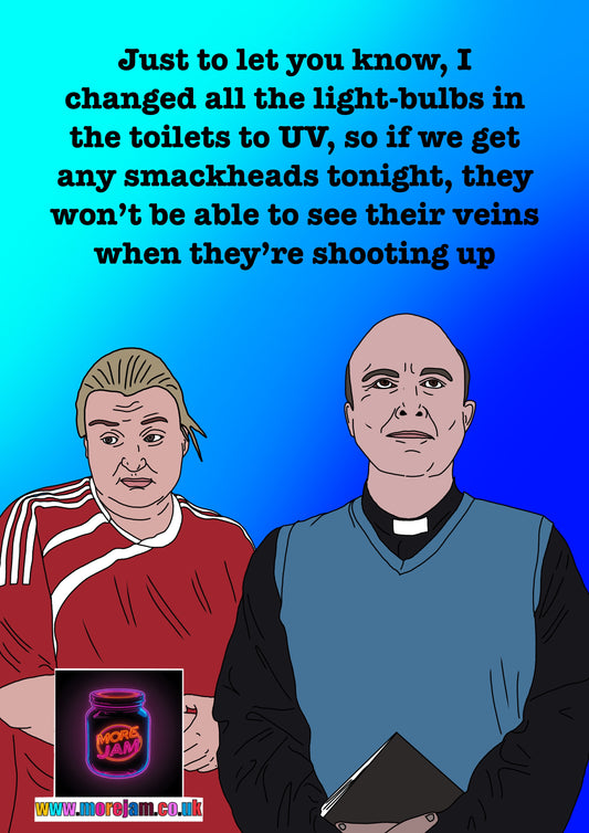 Changed The Light Bulbs In The Toilet To UV | Funny Kerry & Vicar Card
