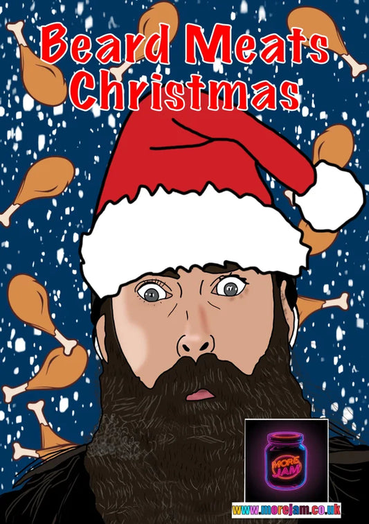 Beard Meats Food | Funny Christmas Card | More Jam