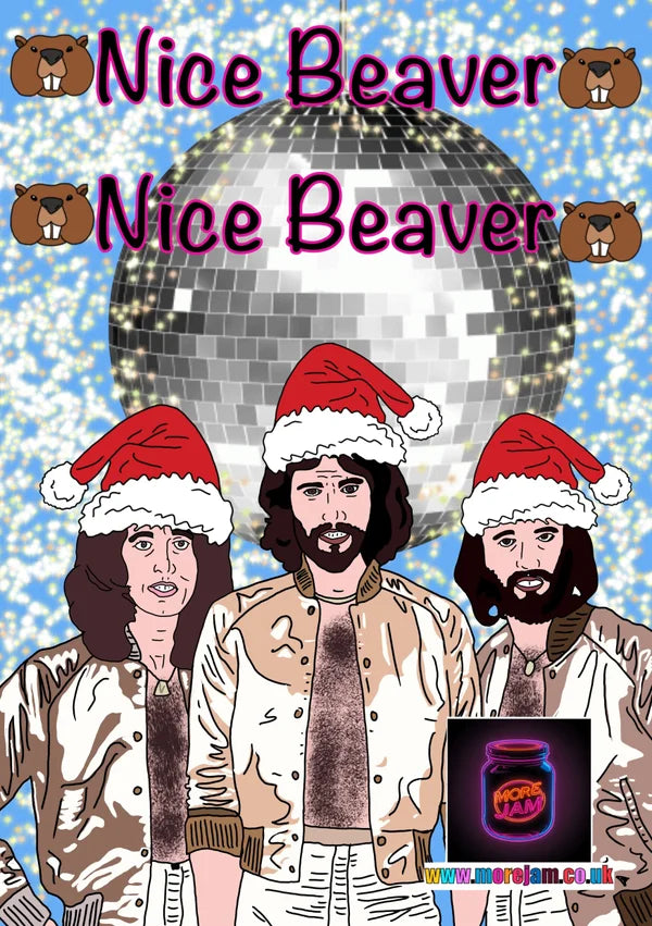 BeeGees Beavers | Funny Christmas Card | More Jam