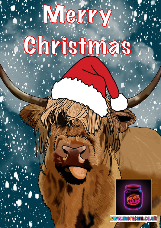 Highland Cow Christmas Card | More Jam