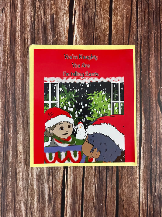 Christmas You're Naughty Wine Sticker Labels