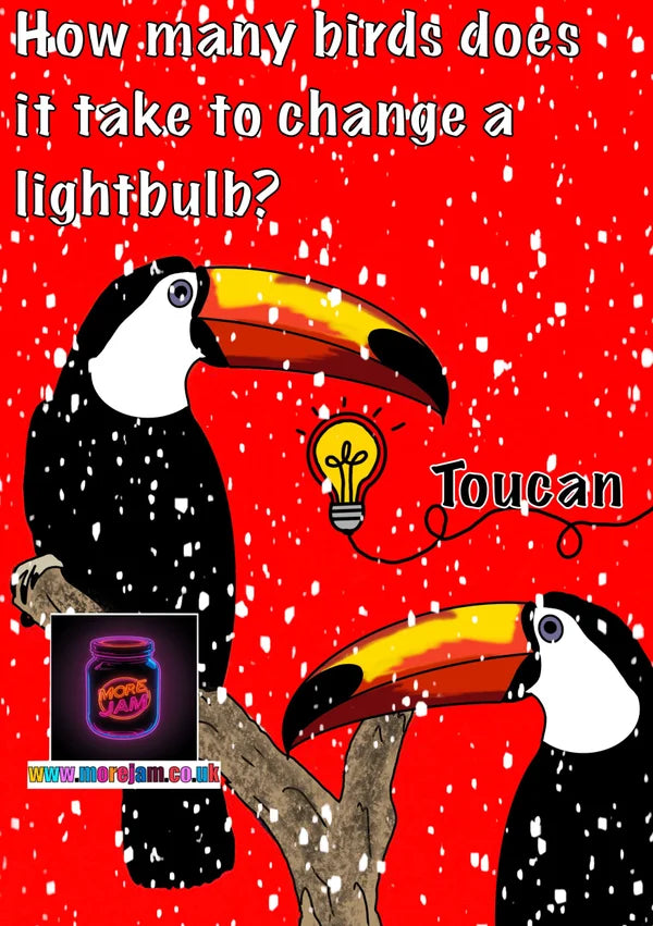 Christmas Cracker Jokes Toucan | Funny Christmas Card | More Jam