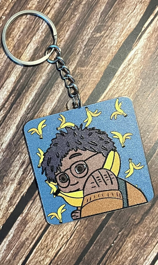 Tom Bananas Two Sided Keyring