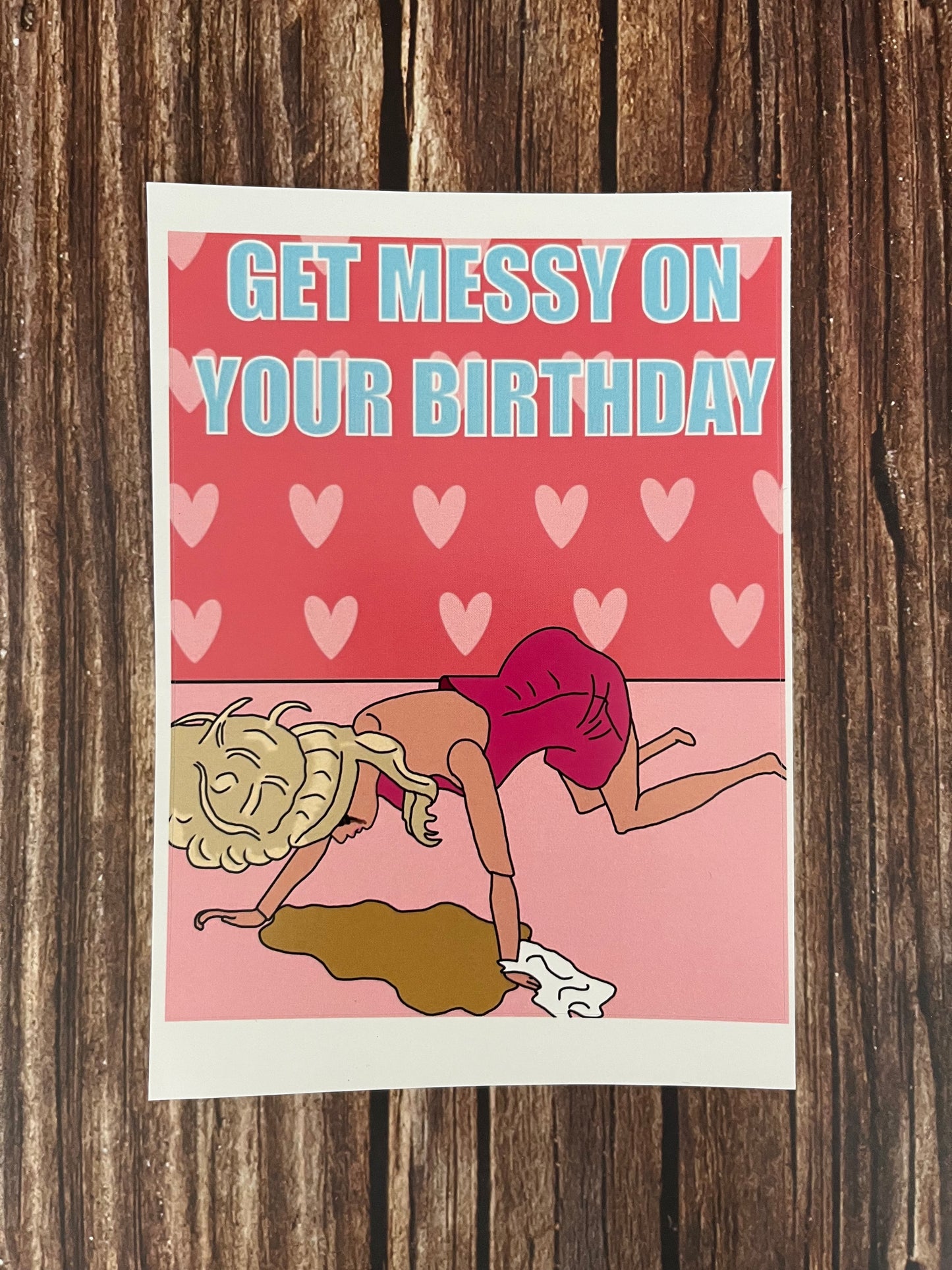 Barbie Get Messy On Your Birthday Wine Label