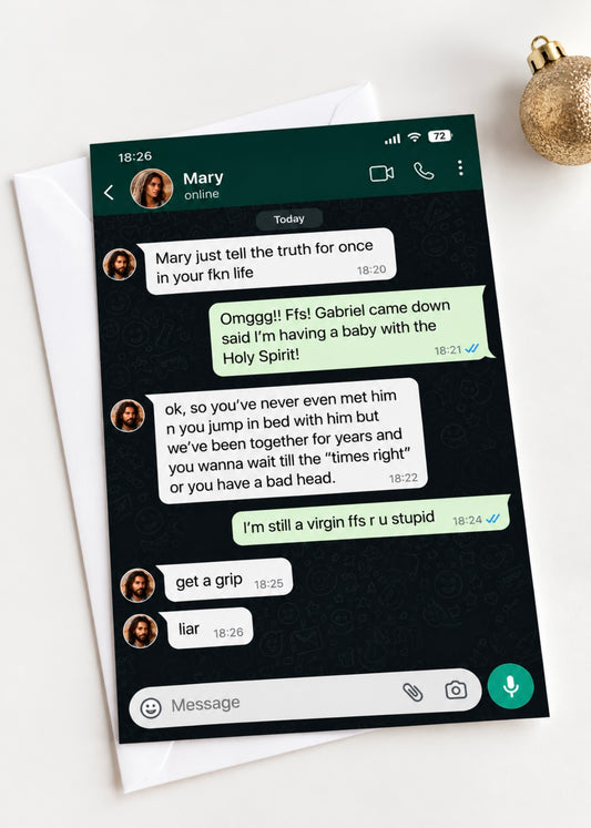 Mary & Joseph Arguing Messages | Funny Christmas Card | More Jam