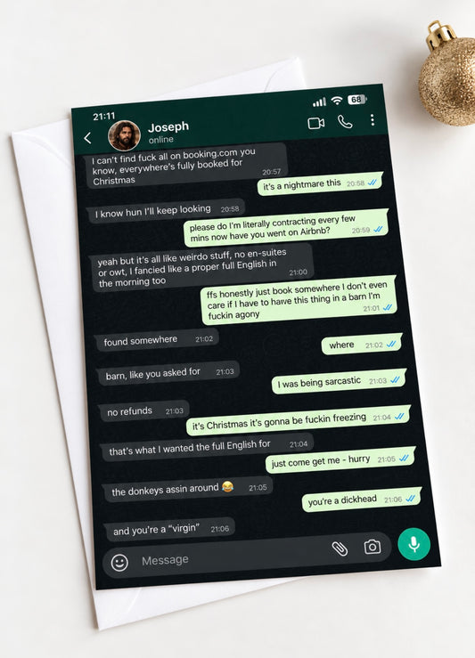 Mary & Joseph WhatsApp Airbnb | Funny Christmas Card | More Jam