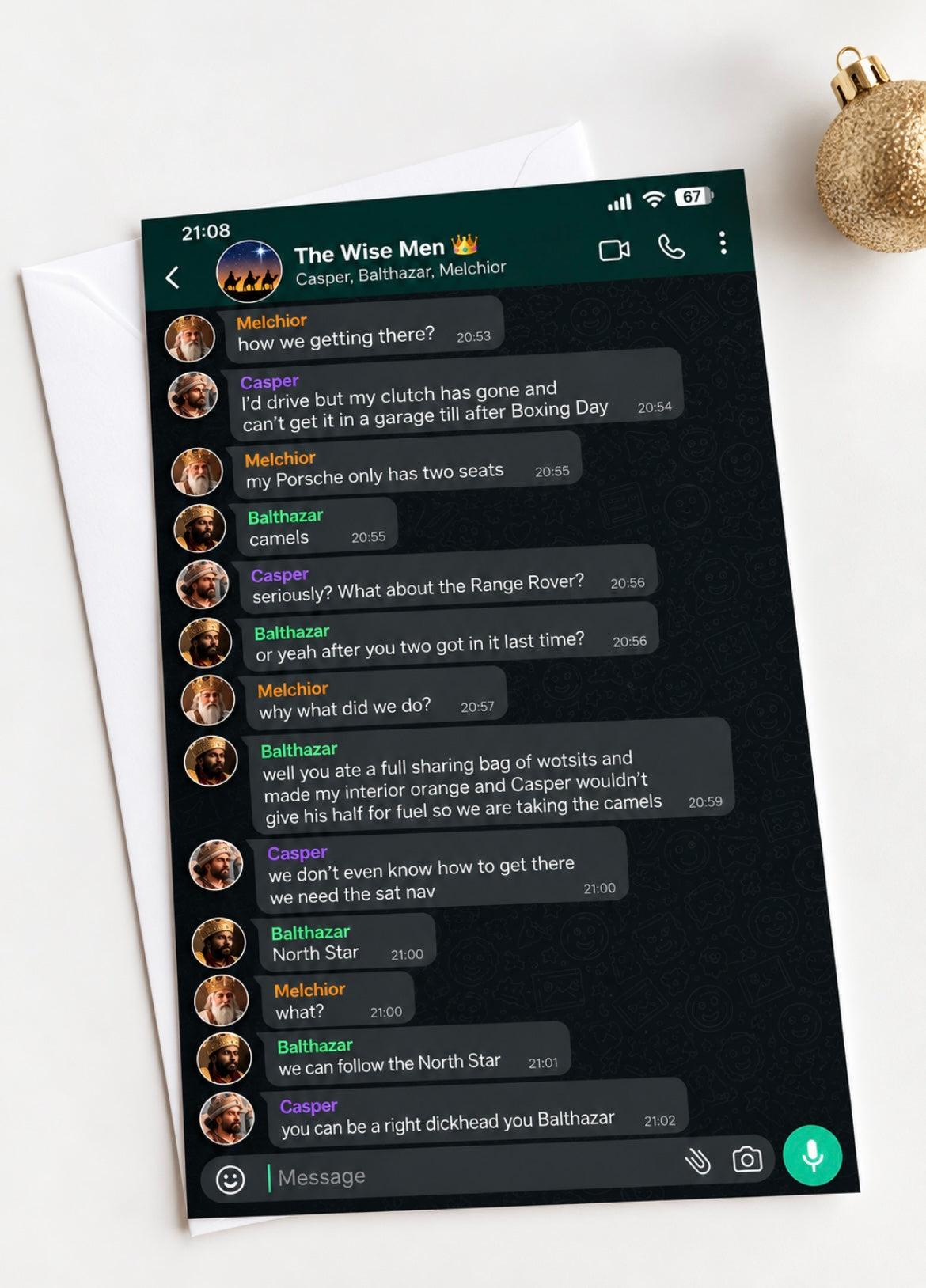 The Three Wise Men Group Chat - Travel | Funny Christmas Card | More Jam