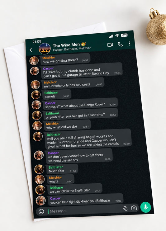 The Three Wise Men Group Chat - Travel | Funny Christmas Card | More Jam