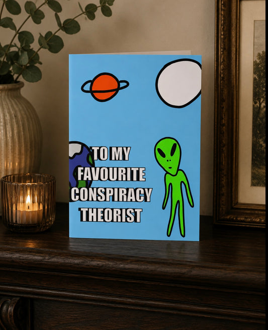 Conspiracy Theorist | Funny Rude Boyfriend Birthday Card | More Jam