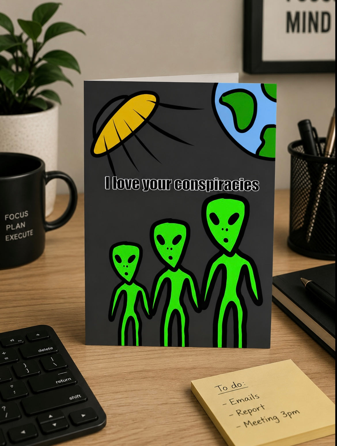 Conspiracy Theories | Funny Rude Boyfriend Birthday Card | More Jam