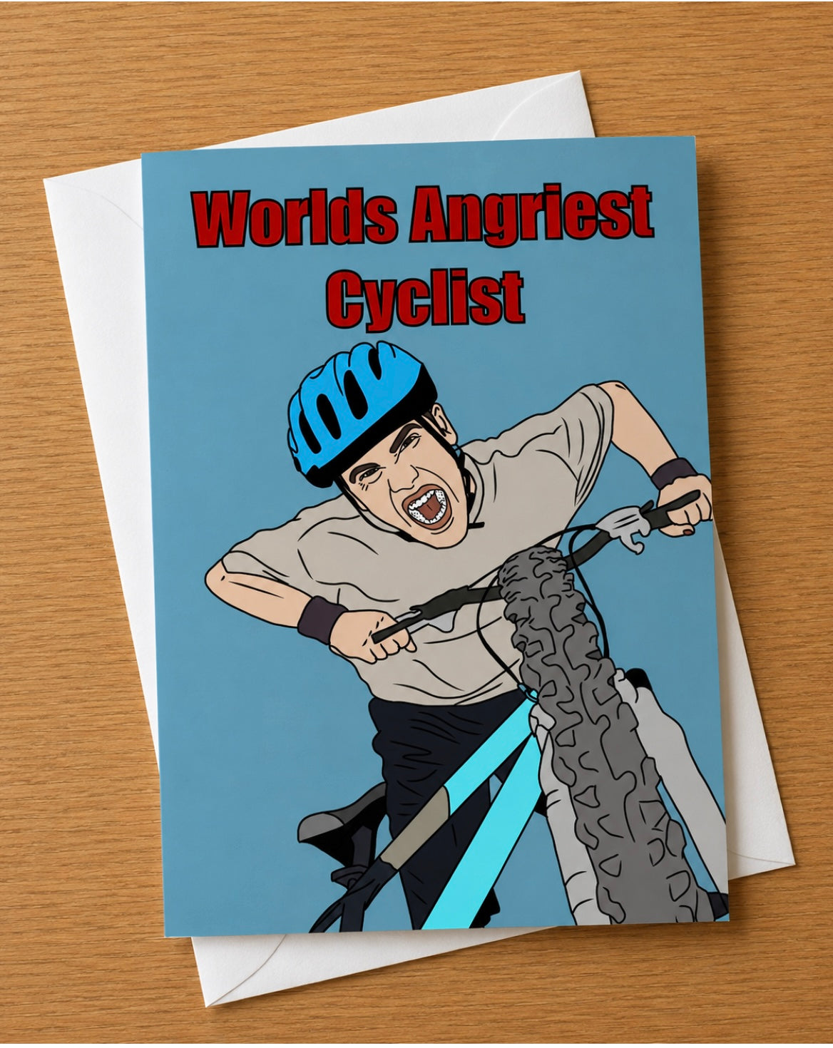 Worlds Angriest Cyclist | Funny Birthday Card | More Jam