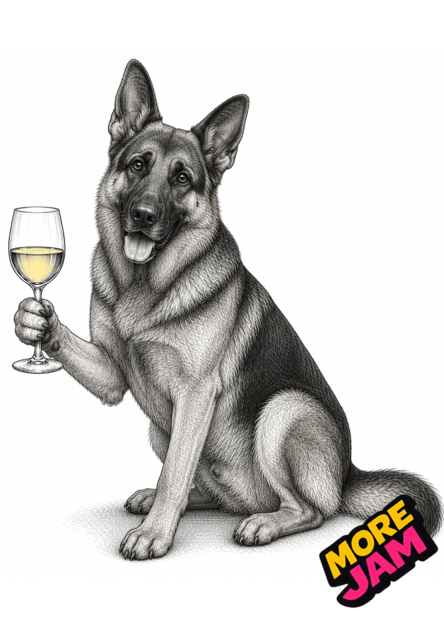 Sophisticated Alsatian Print UK | Unique A4 Wall Art | More Jam