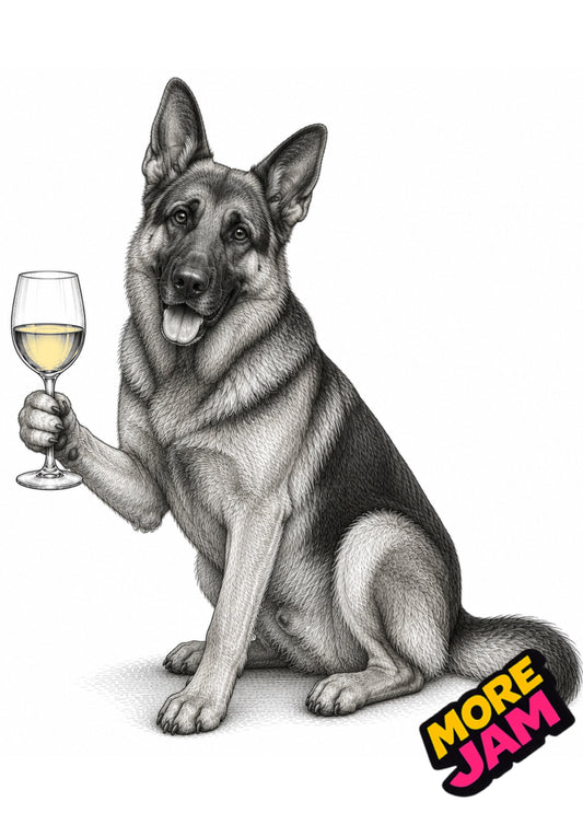 Sophisticated Alsatian Print UK | Unique A4 Wall Art | More Jam