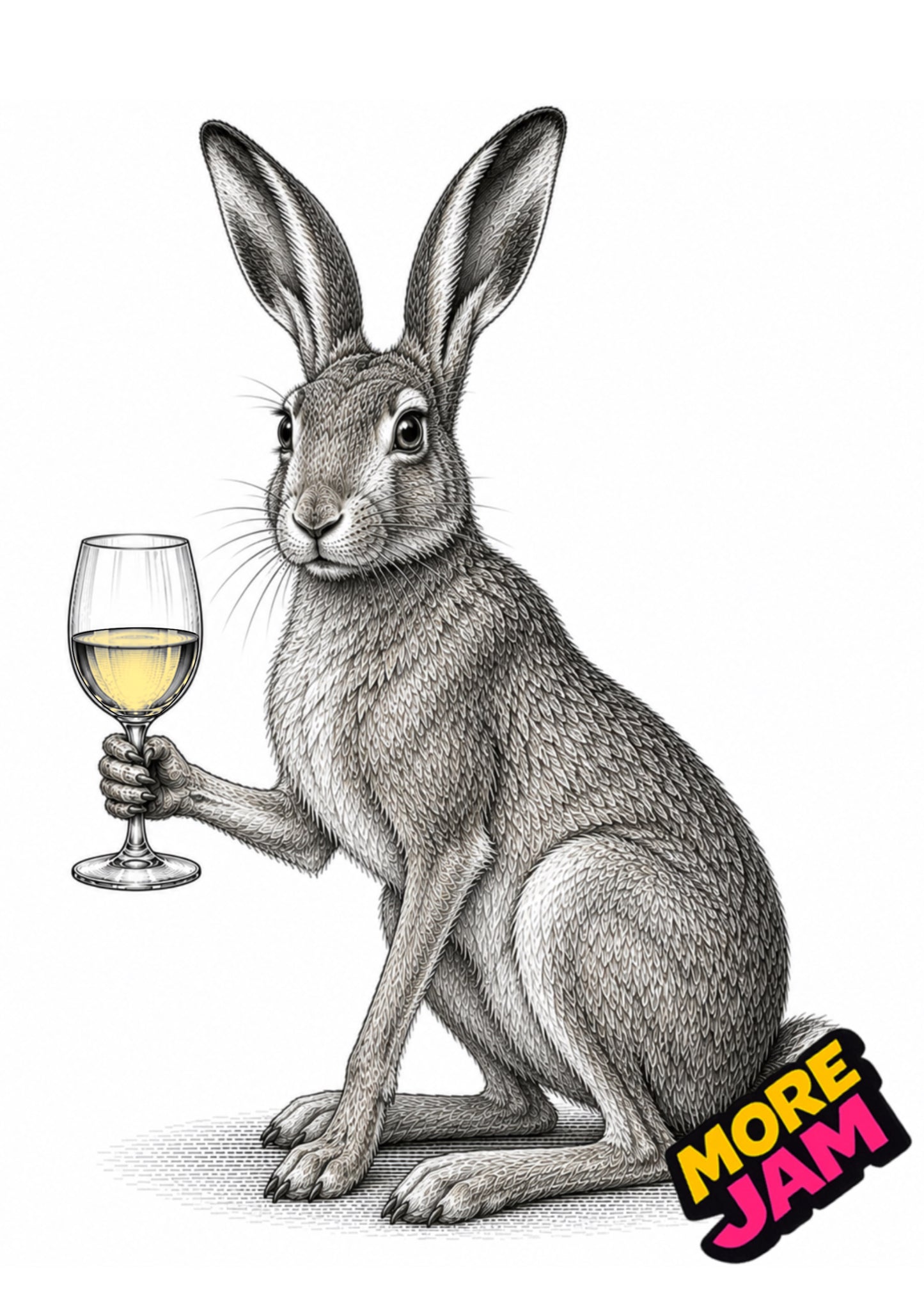 Sophisticated Hare Print UK | Unique A4 Wall Art | More Jam