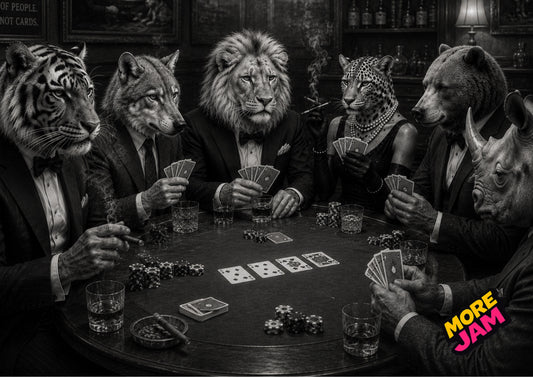 Sophisticated Card Playing Print UK | Unique A4 Wall Art | More Jam