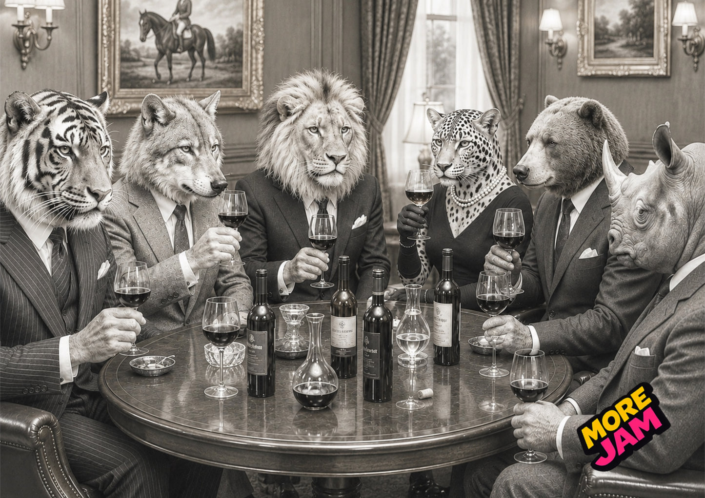 Sophisticated Wine Club Print UK | Unique A4 Wall Art | More Jam