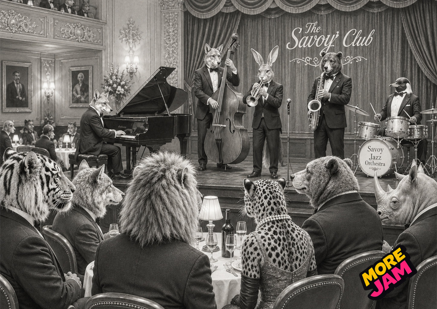 Sophisticated Jazz Band Print UK | Unique A4 Wall Art | More Jam