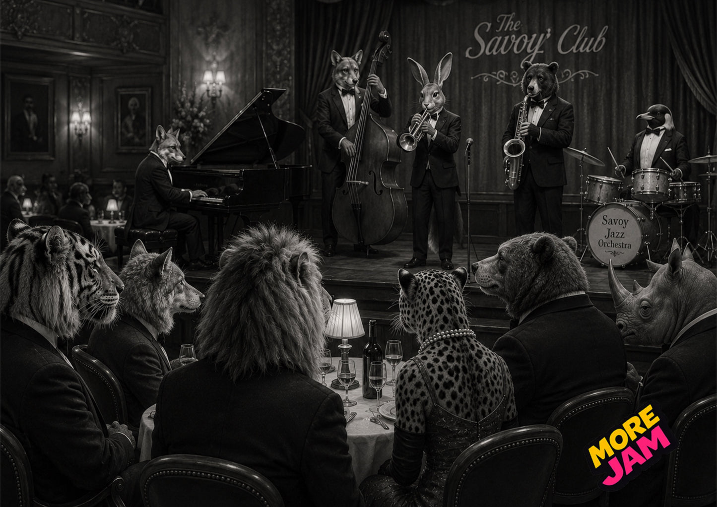 Sophisticated Jazz Band Night Print UK | Unique A4 Wall Art | More Jam