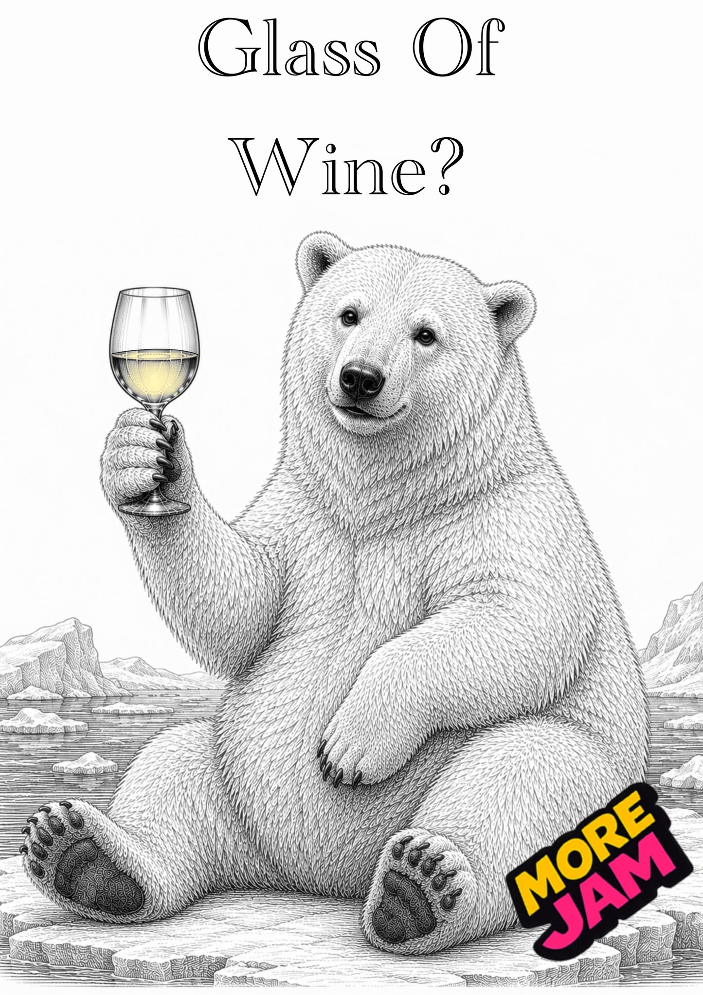 Sophisticated Polar Bear | Funny Birthday Card | More Jam