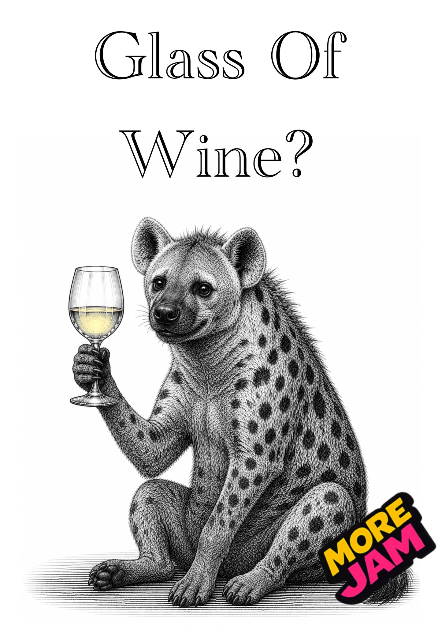 Sophisticated Hyena | Funny Birthday Card | More Jam