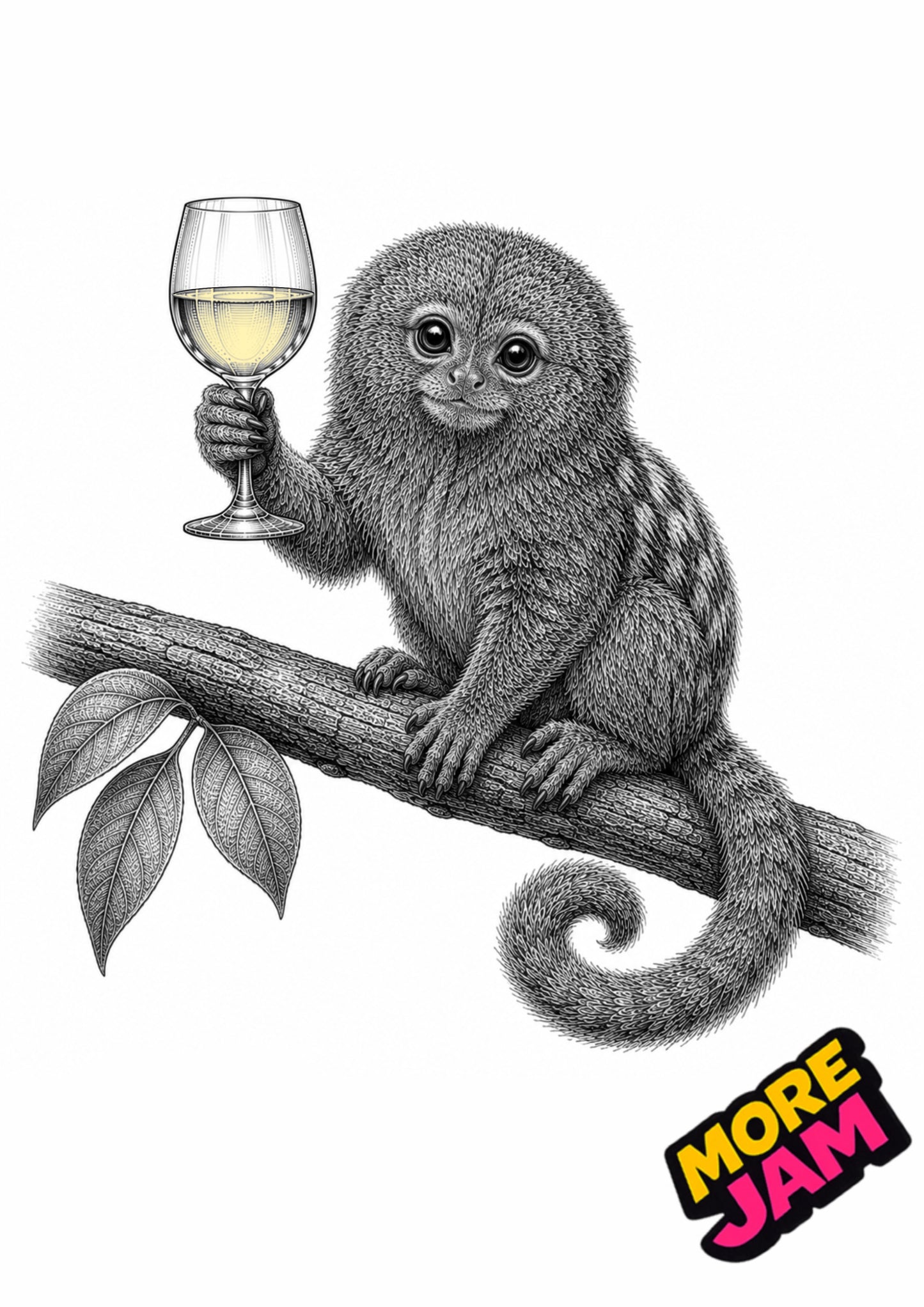Sophisticated Pygmy Marmoset Print UK | Unique A4 Wall Art | More Jam