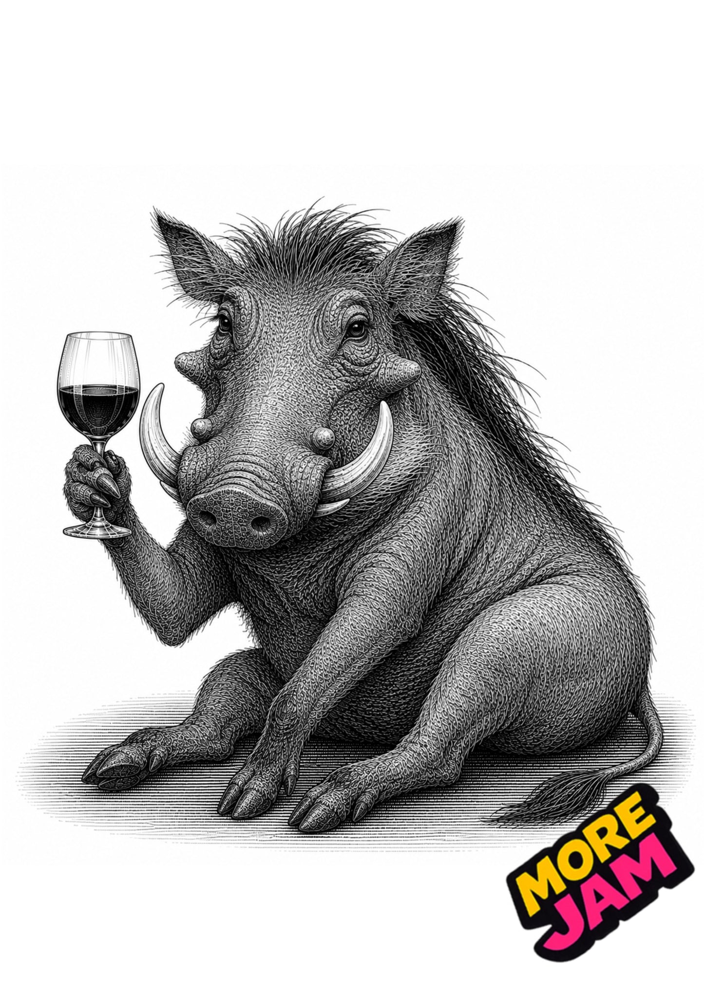 Sophisticated Warthog Print UK | Unique A4 Wall Art | More Jam