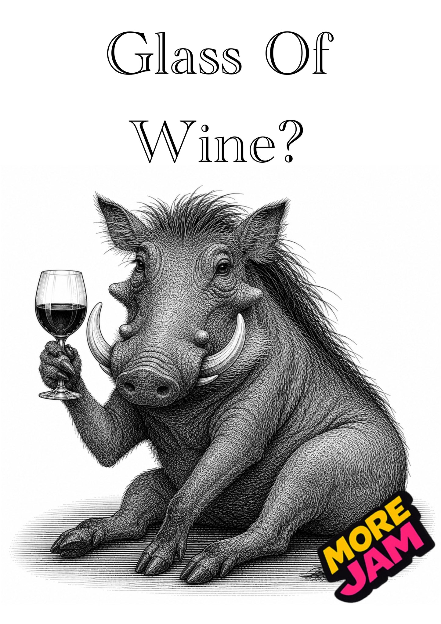 Sophisticated Warthog | Funny Birthday Card | More Jam