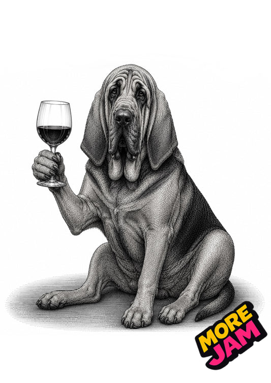 Sophisticated Bloodhound Print UK | Unique A4 Wall Art | More Jam
