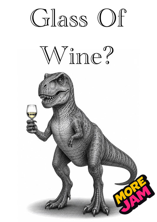Sophisticated T-Rex | Funny Birthday Card | More Jam