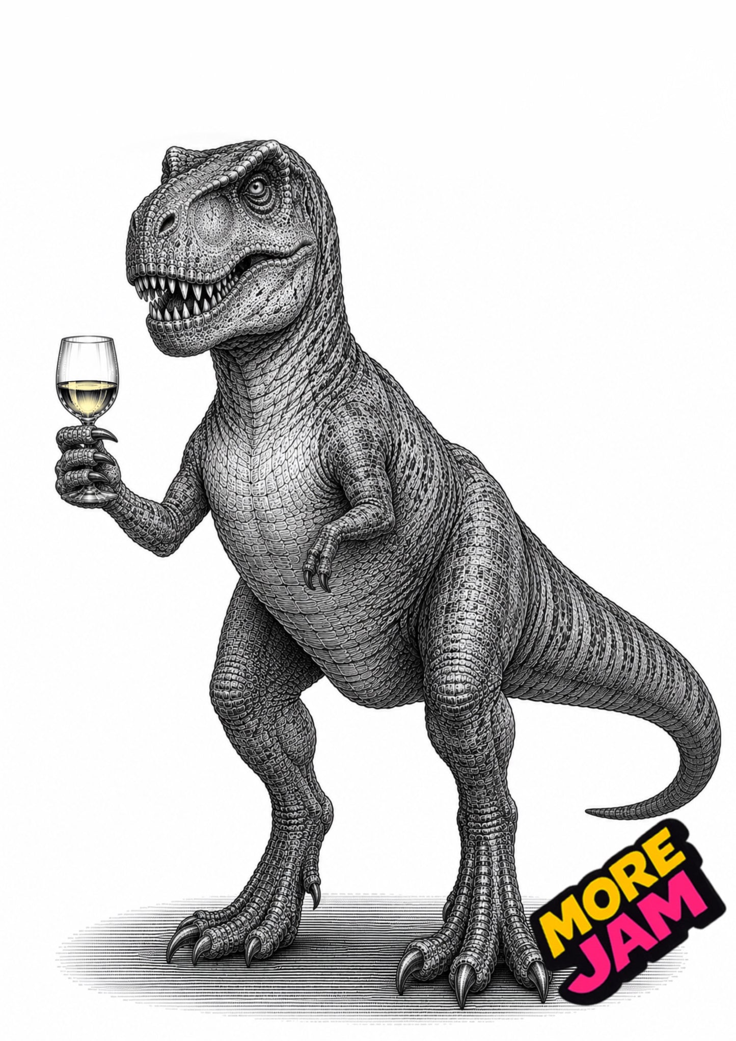 Sophisticated T-Rex Print UK | Unique A4 Wall Art | More Jam
