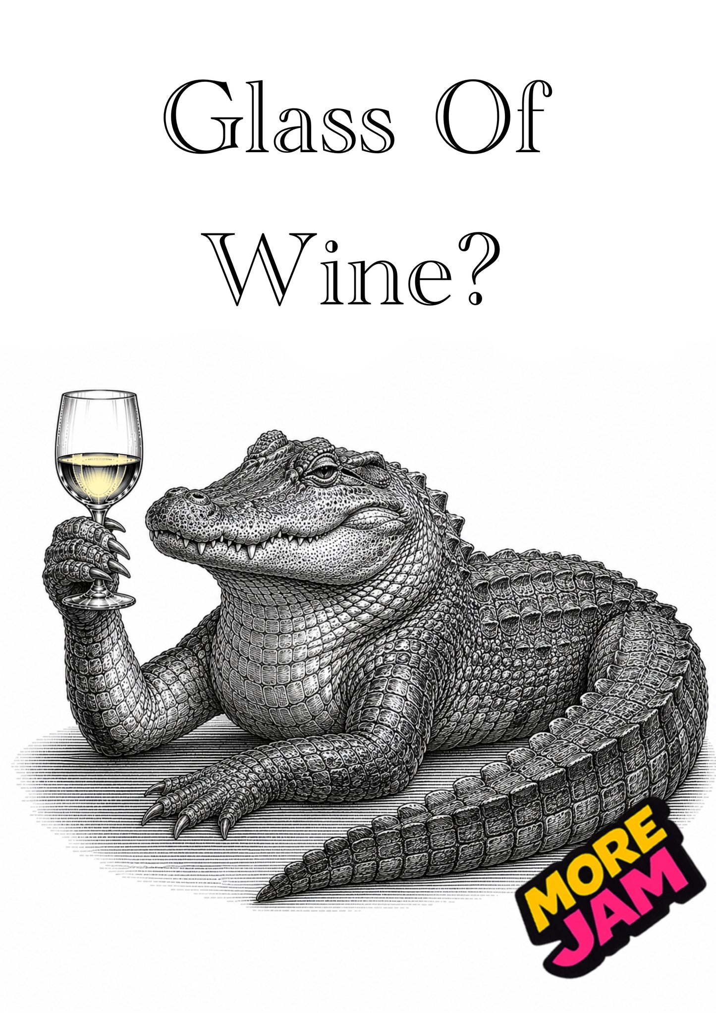 Sophisticated Crocodile | Funny Birthday Card | More Jam