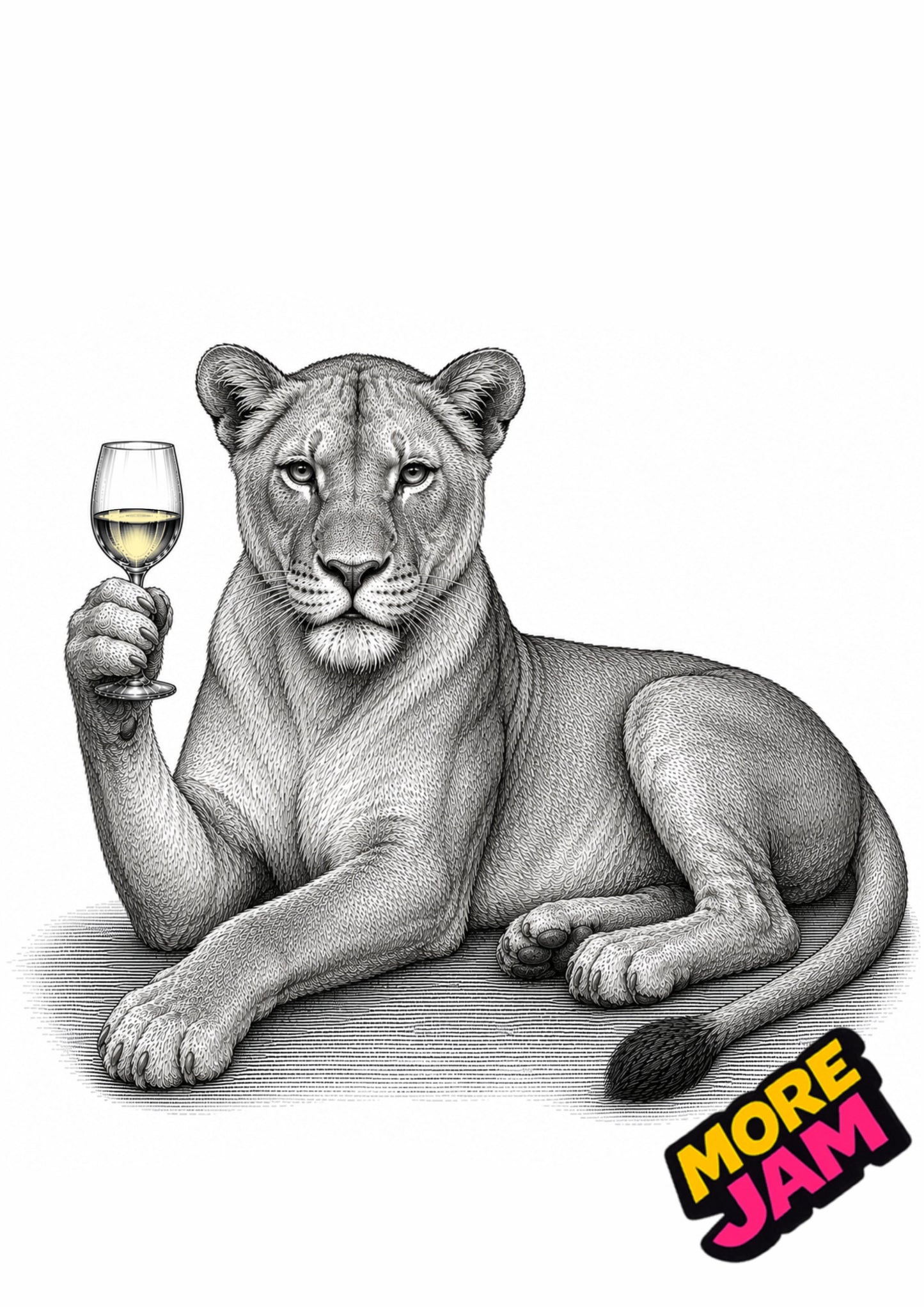 Sophisticated Lioness Print UK | Unique A4 Wall Art | More Jam