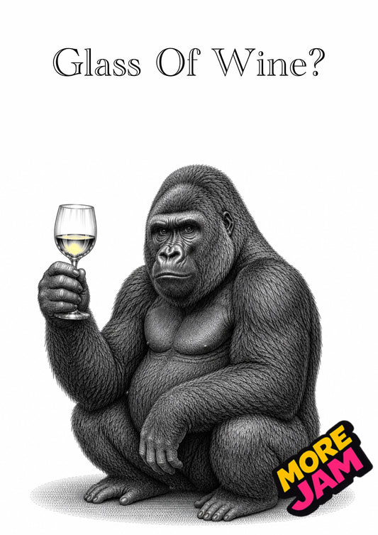 Sophisticated Gorilla | Funny Birthday Card | More Jam
