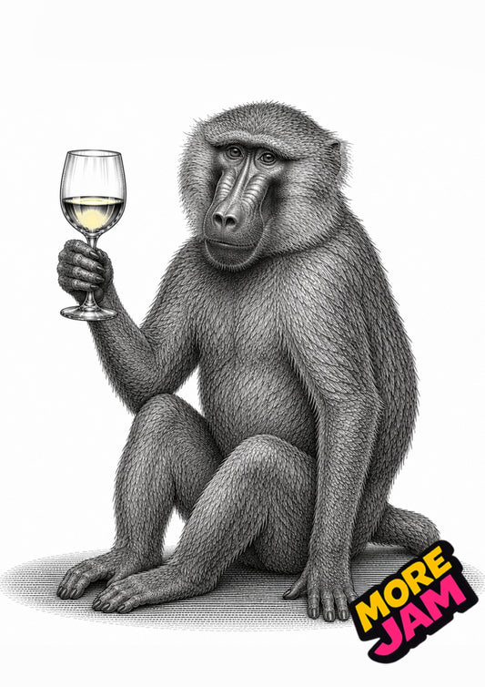 Sophisticated Baboon Print UK | Unique A4 Wall Art | More Jam