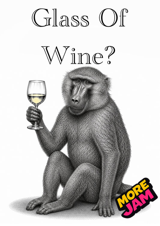 Sophisticated Baboon | Funny Birthday Card | More Jam
