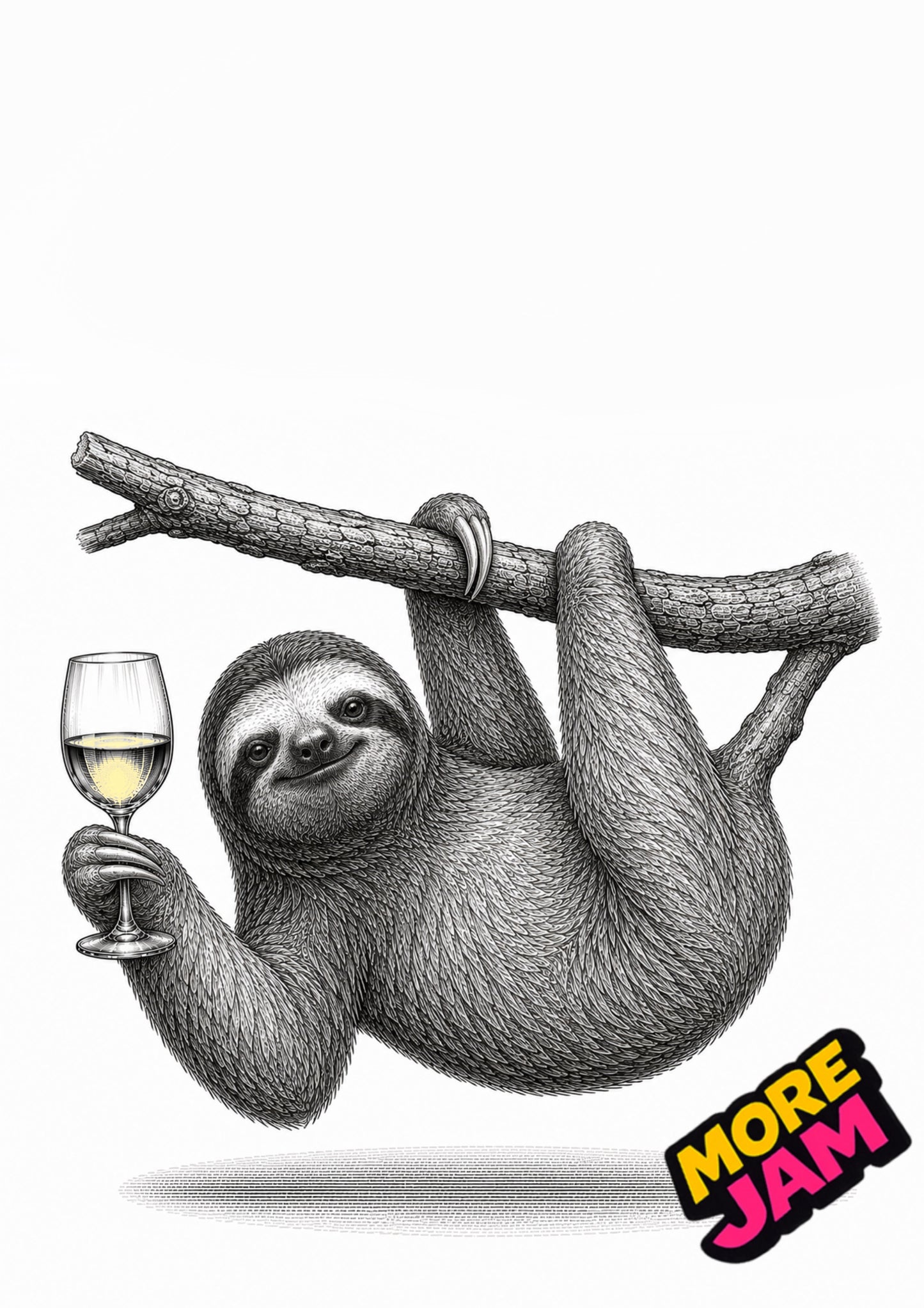 Sophisticated Sloth Print UK | Unique A4 Wall Art | More Jam