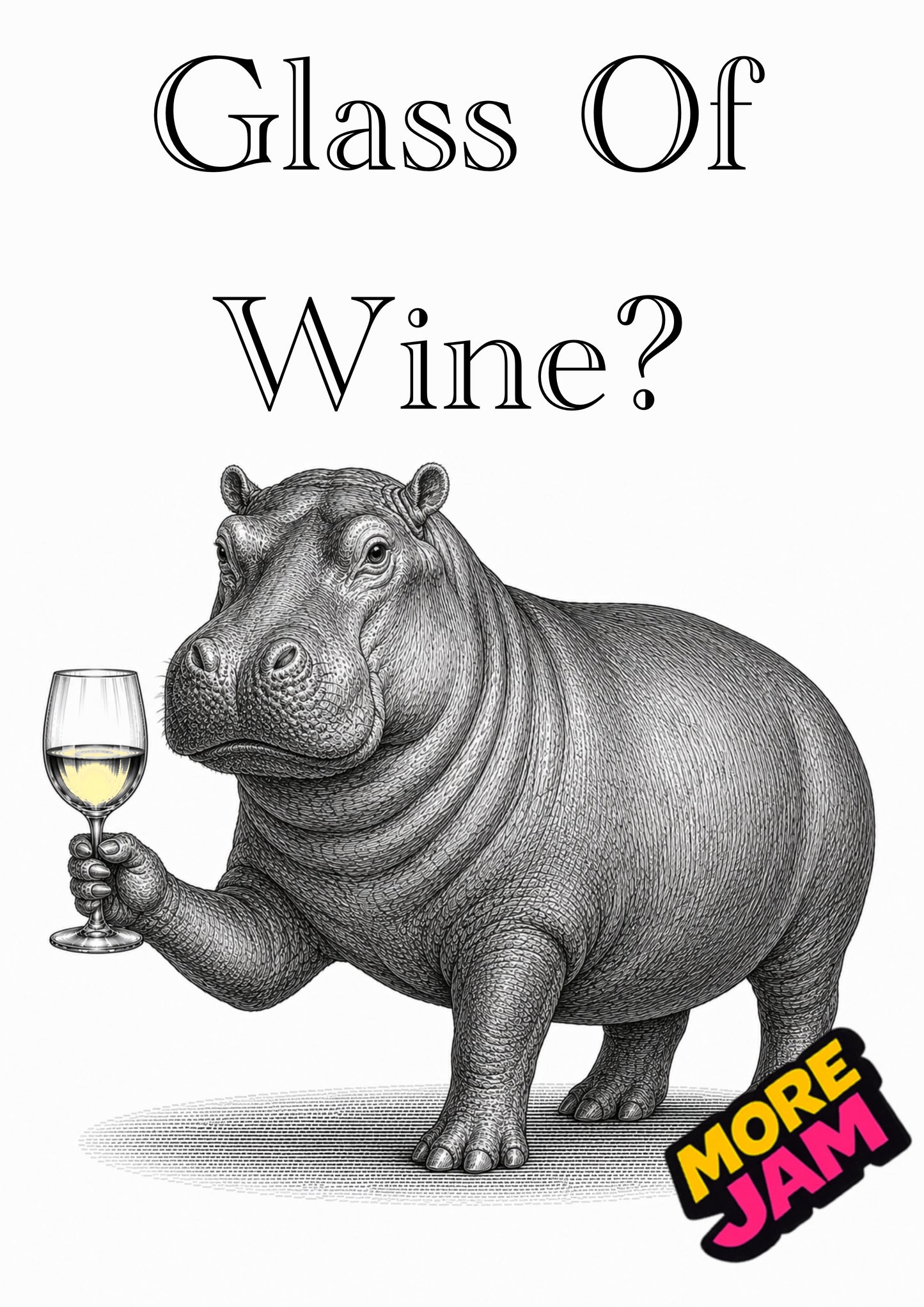 Sophisticated Hippopotamus | Funny Birthday Card | More Jam
