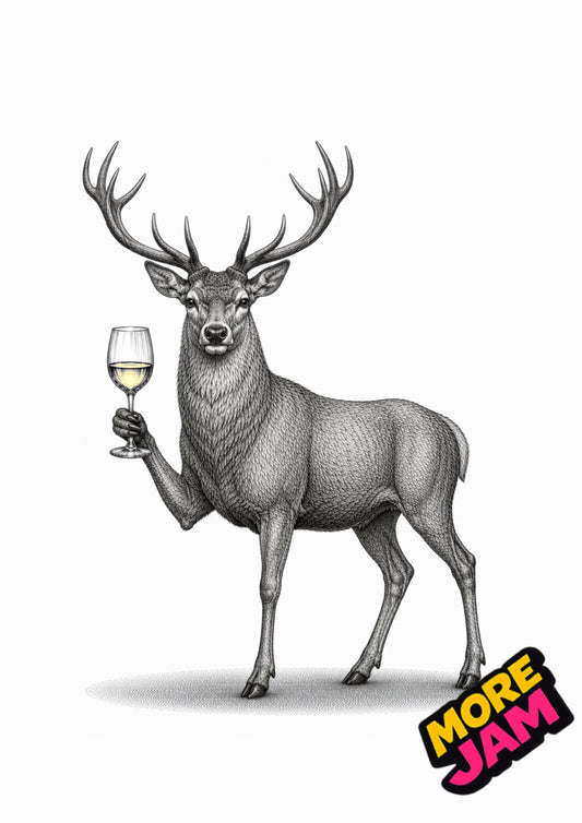 Sophisticated Stag Print UK | Unique A4 Wall Art | More Jam