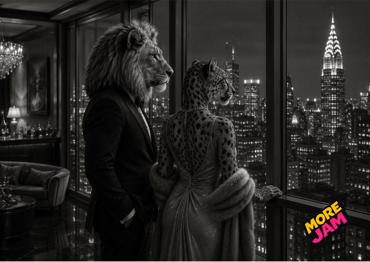 Sophisticated Animals Views Print UK | Unique A4 Wall Art | More Jam