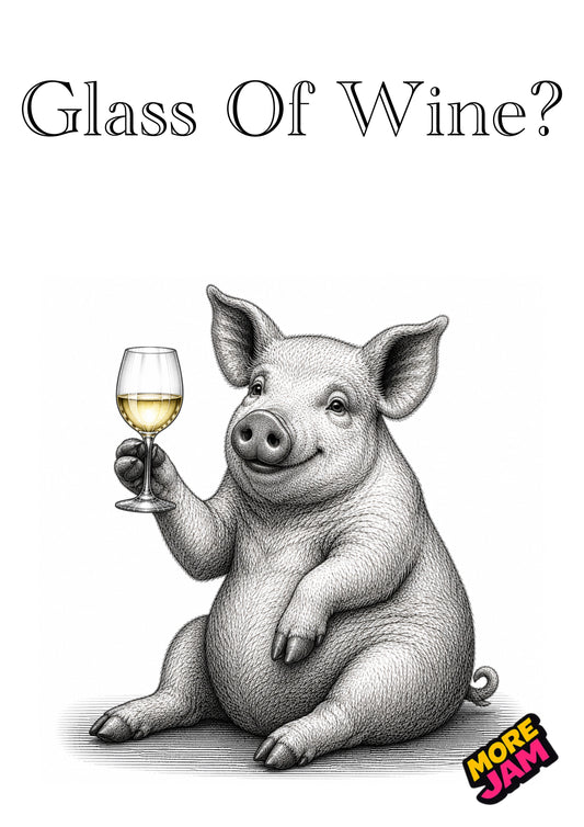 Sophisticated Pig | Funny Birthday Card | More Jam