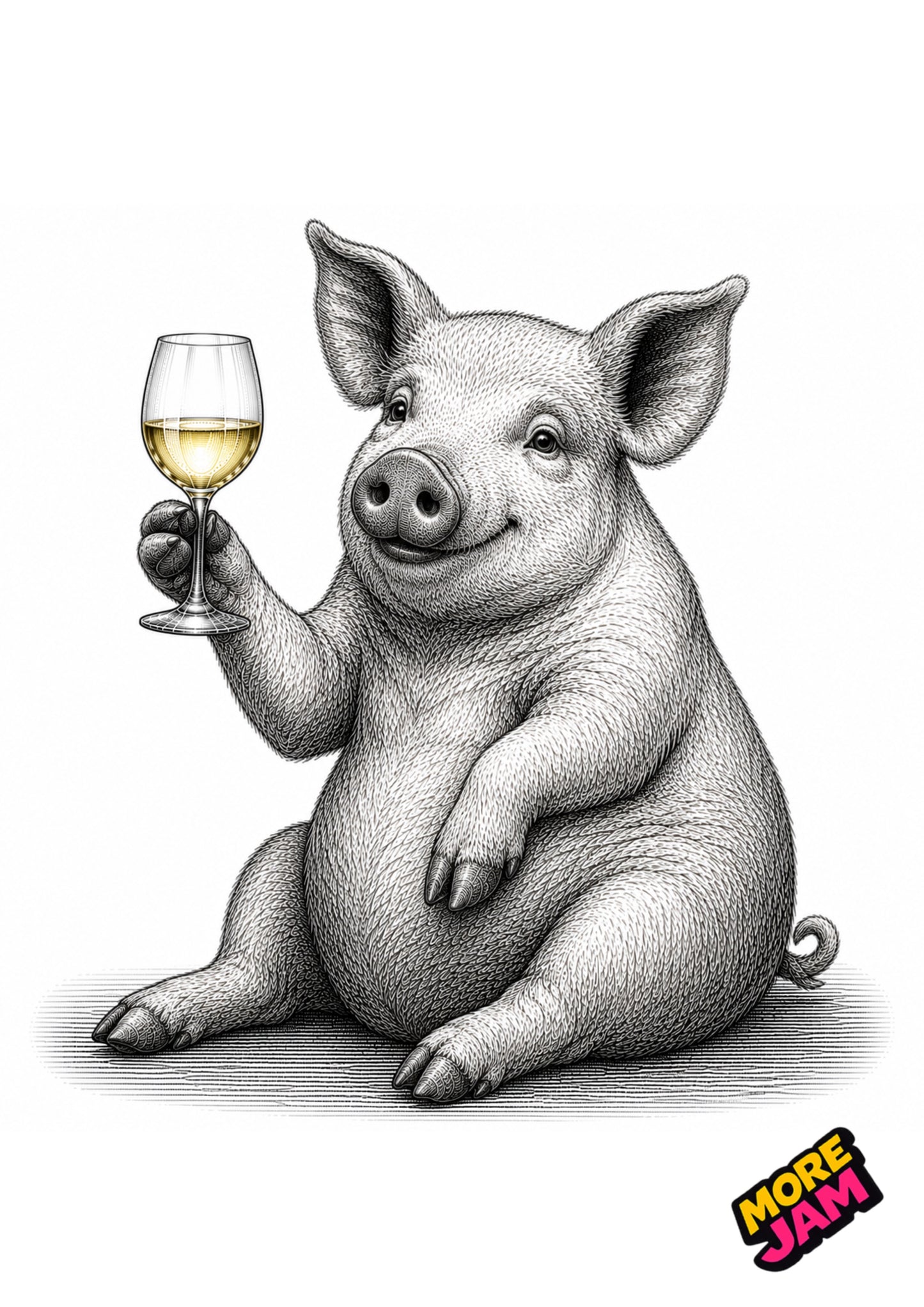 Sophisticated Pig Print UK | Unique A4 Wall Art | More Jam